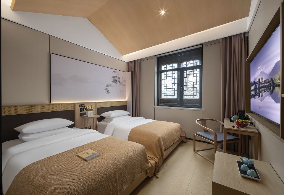 moshang hotel Fengyun Twin Room With Smart Home&Zero Pressure Mattress