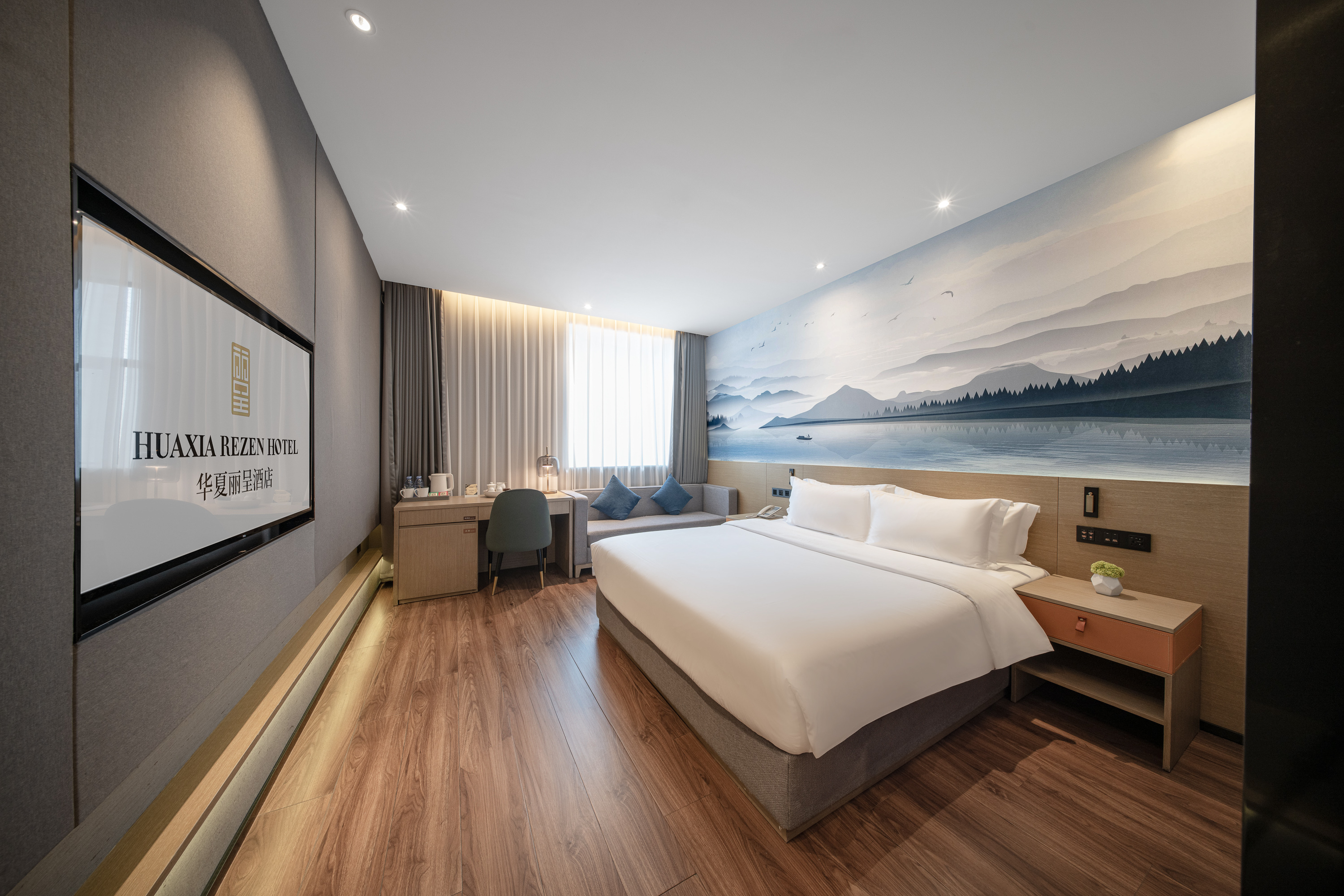 云端城景悦心大床房〔闽南茶具+沙发+乾湿分离+智能客控〕