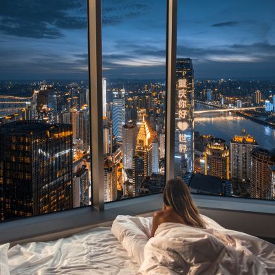 亞美天幕兩室江景套房（270°環幕觀景+8D魔幻夜景+洗烘一體+微波爐） Asiam亞美國際公寓酒店（重慶解放碑洪崖洞店）優惠