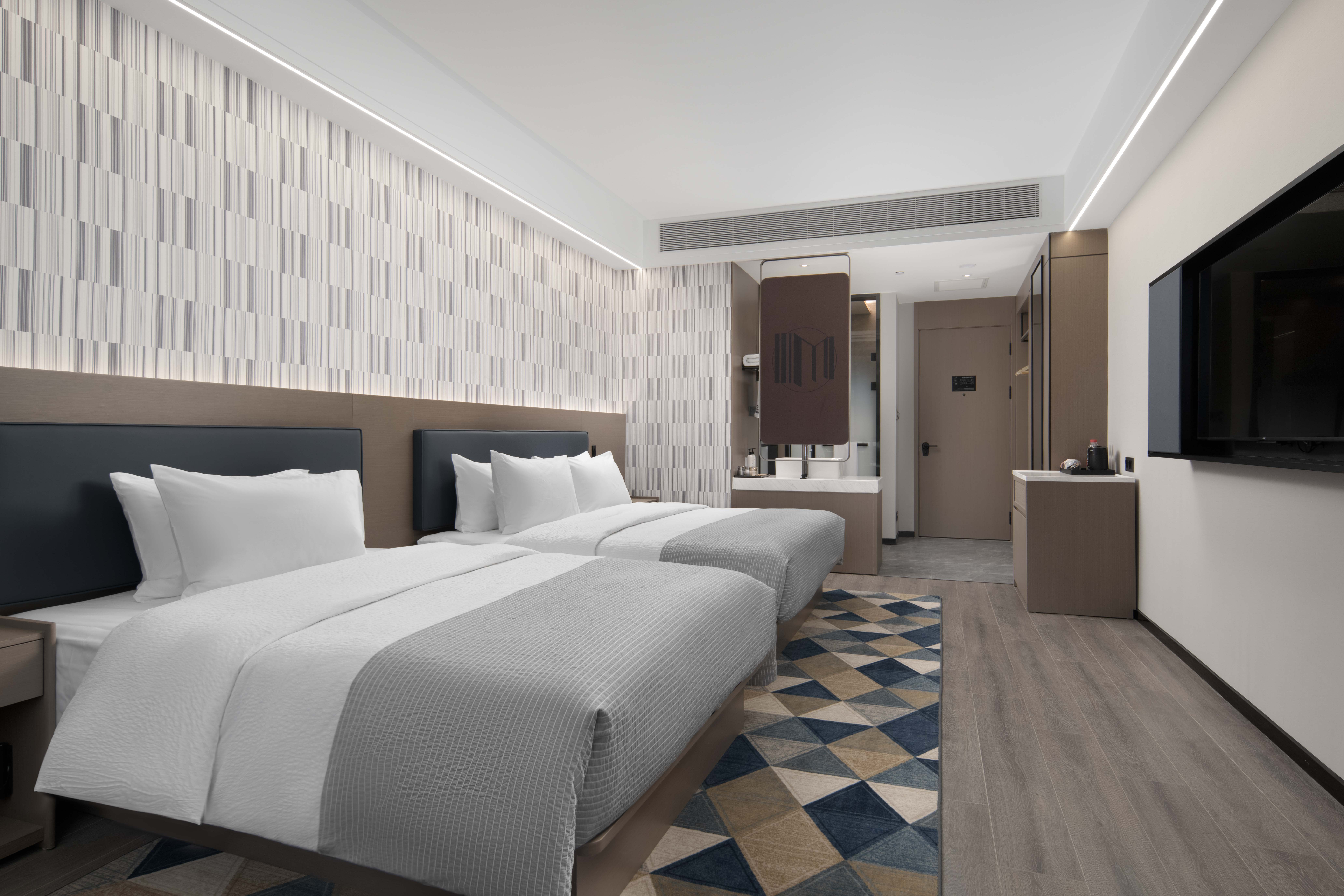 豪华双床房（景观落地窗+加湿器+金可儿床垫+智能投屏）