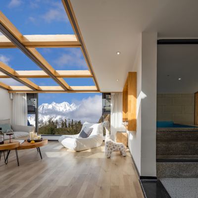 【 藕荷 】 | LOFT星空温泉私湯套+小度智能+乳膠床品+智能馬桶+超寬觀景視野+星空頂+全屋地暖 鸞喜·隱山民宿（海螺溝店）優惠