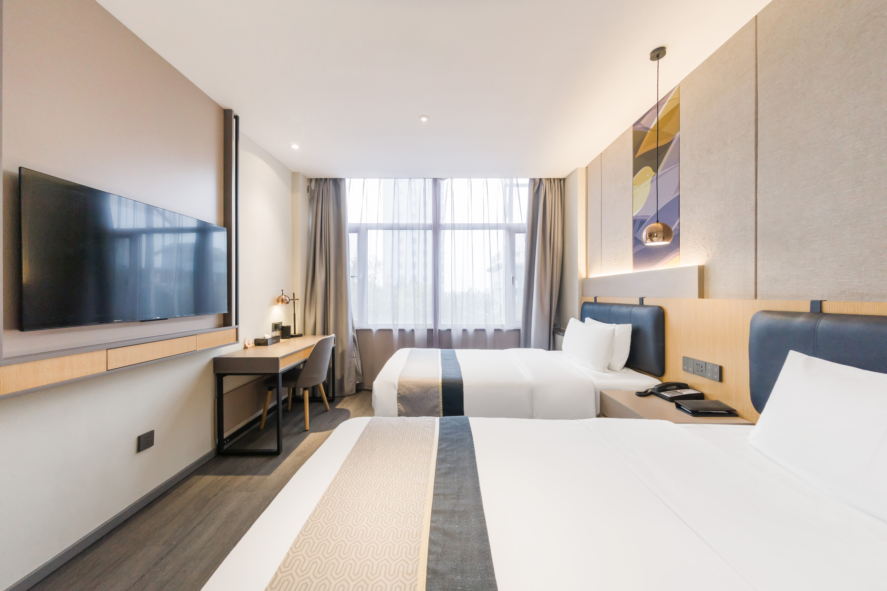 高级双床房（智能语音控制系统＋徕芬吹风机地暖开放）