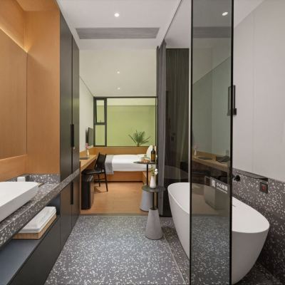 景觀特大床房|熱帶植物仙人掌景觀|全棉柔滑床品 盈舍輕奢S酒店（深圳蛇口海上世界店）優惠