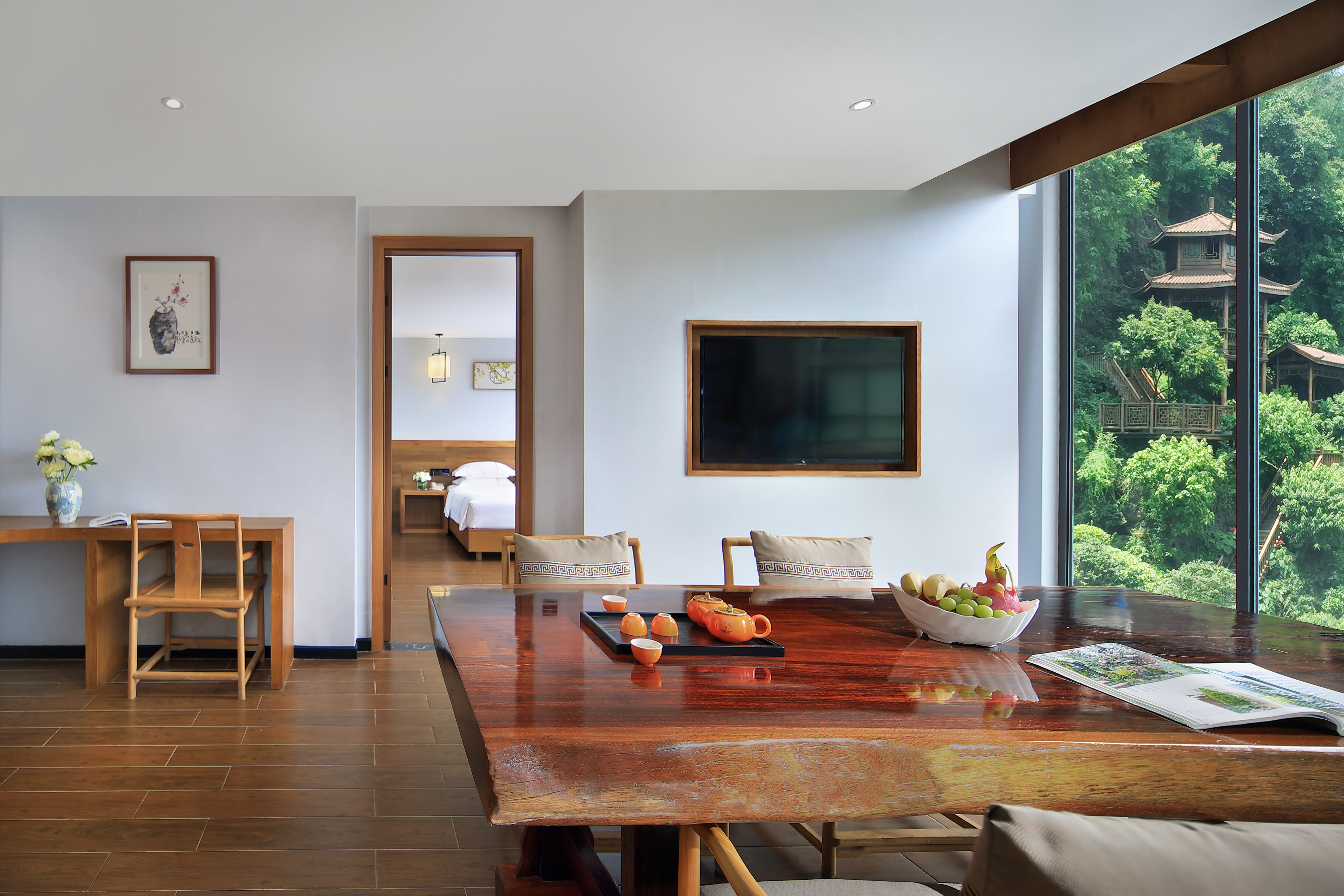 Xianchuang Hotel浴缸山景套房+俯瞰园林+minibar+小冰箱+舒适浴袍