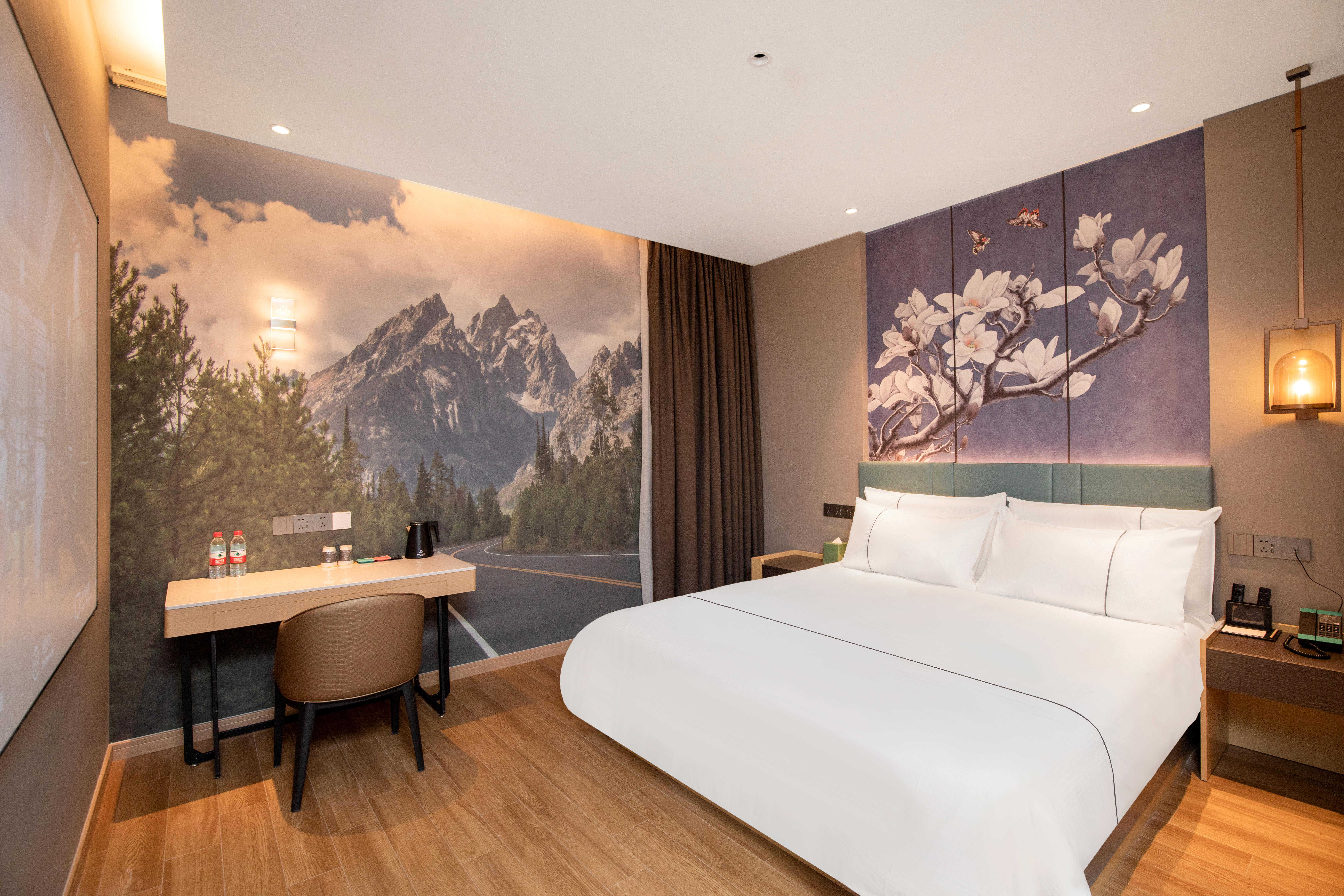 影音悦享静雅大床房【高清投影+腾讯VIP+可投屏】