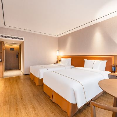 高級雙床房 〔零圧床墊·茶韻空間·智能燈光調節〕 華軒裡飯店（珠海唐家大學城店）優惠