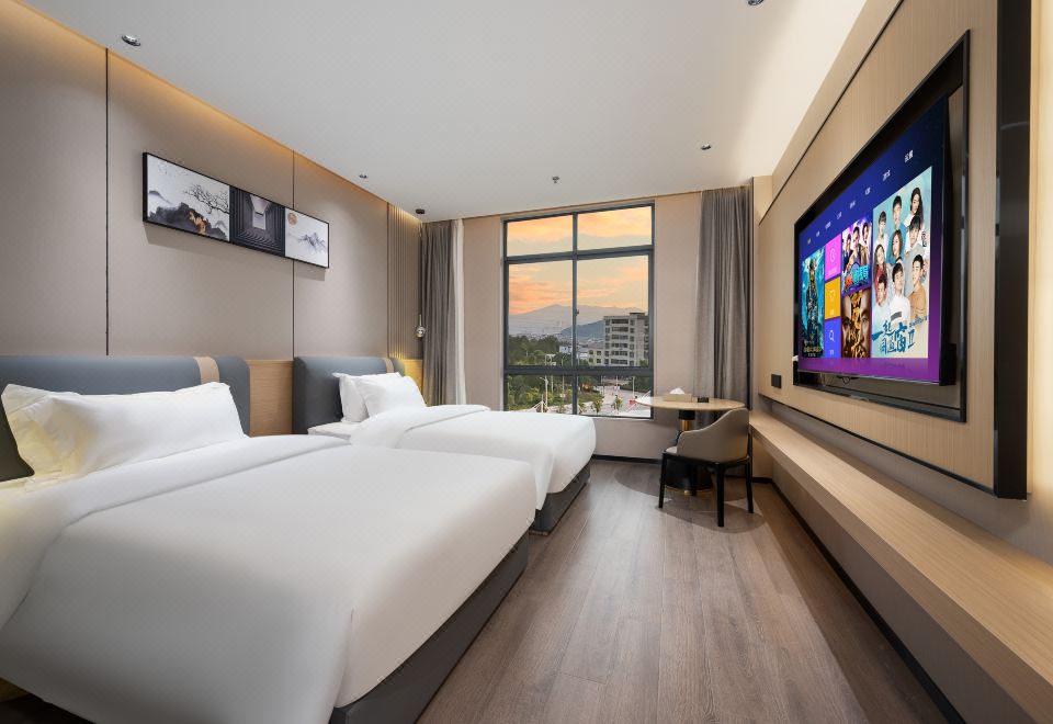 虔心·轻奢智能双床房【手机投屏+小度语音+阳光】