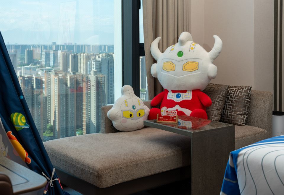 奥特曼主题双床 | 高空180度城景 +童趣帐篷+玩偶