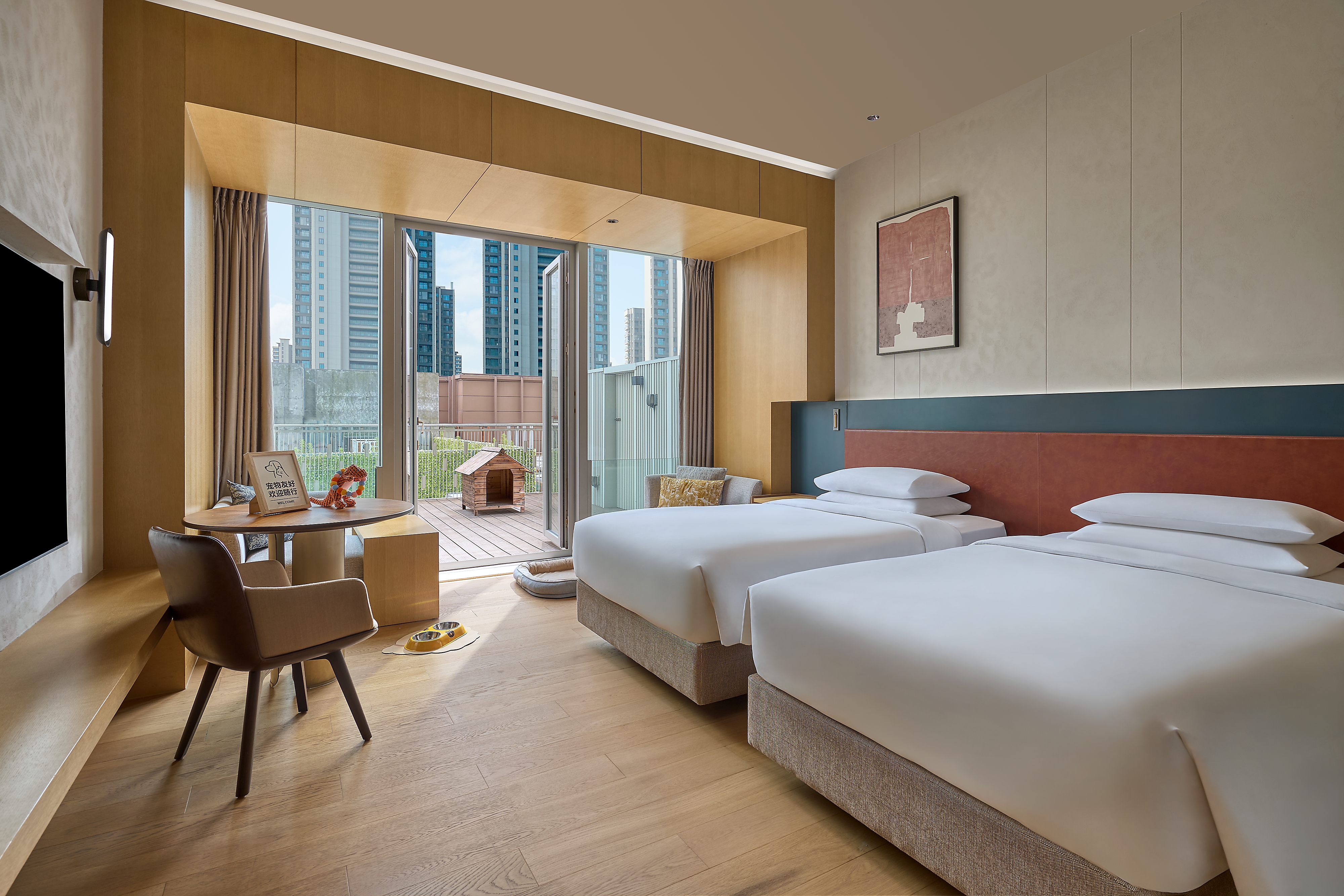 宠物阳台双床房