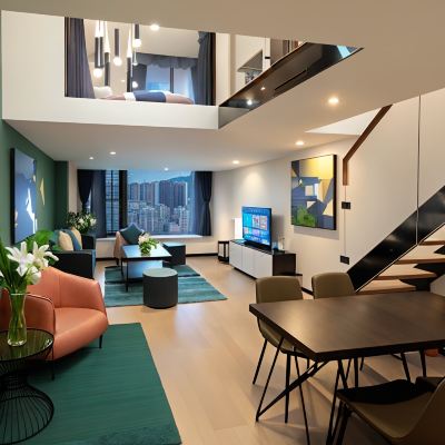 梧桐山 | 星月兩室兩廳尊享套房（洗衣機+烘乾機+冰箱） 享萊行政公寓（深圳北站店）優惠