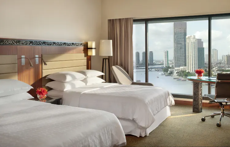 ห้องซูพีเรียร์ดีลักซ์ ห้องพักแขก เตียงใหญ่ 2 เตียง วิวแม่น้ำ