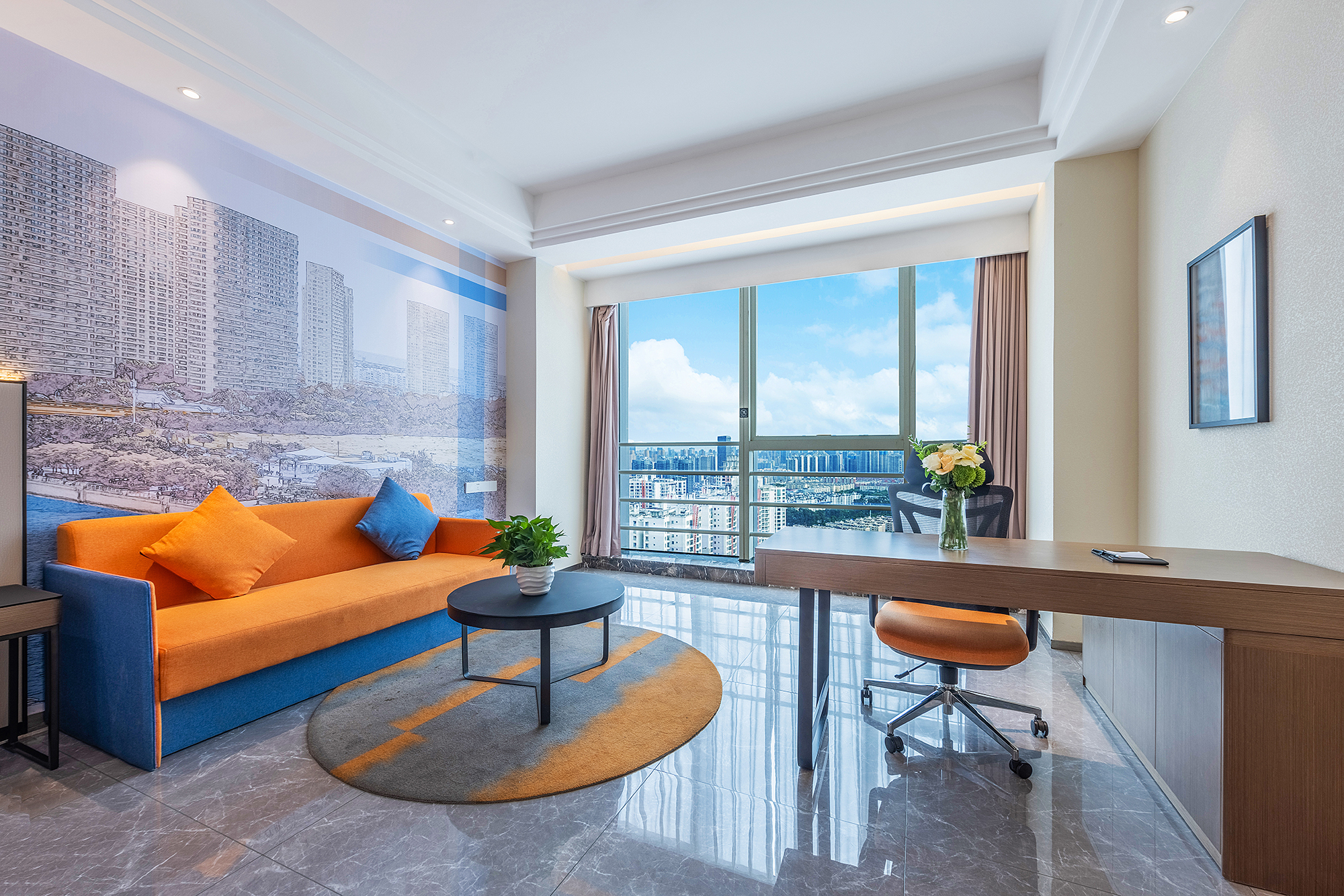 等云·观山高级大床房[高空远眺+都市疗愈+智能投屏]