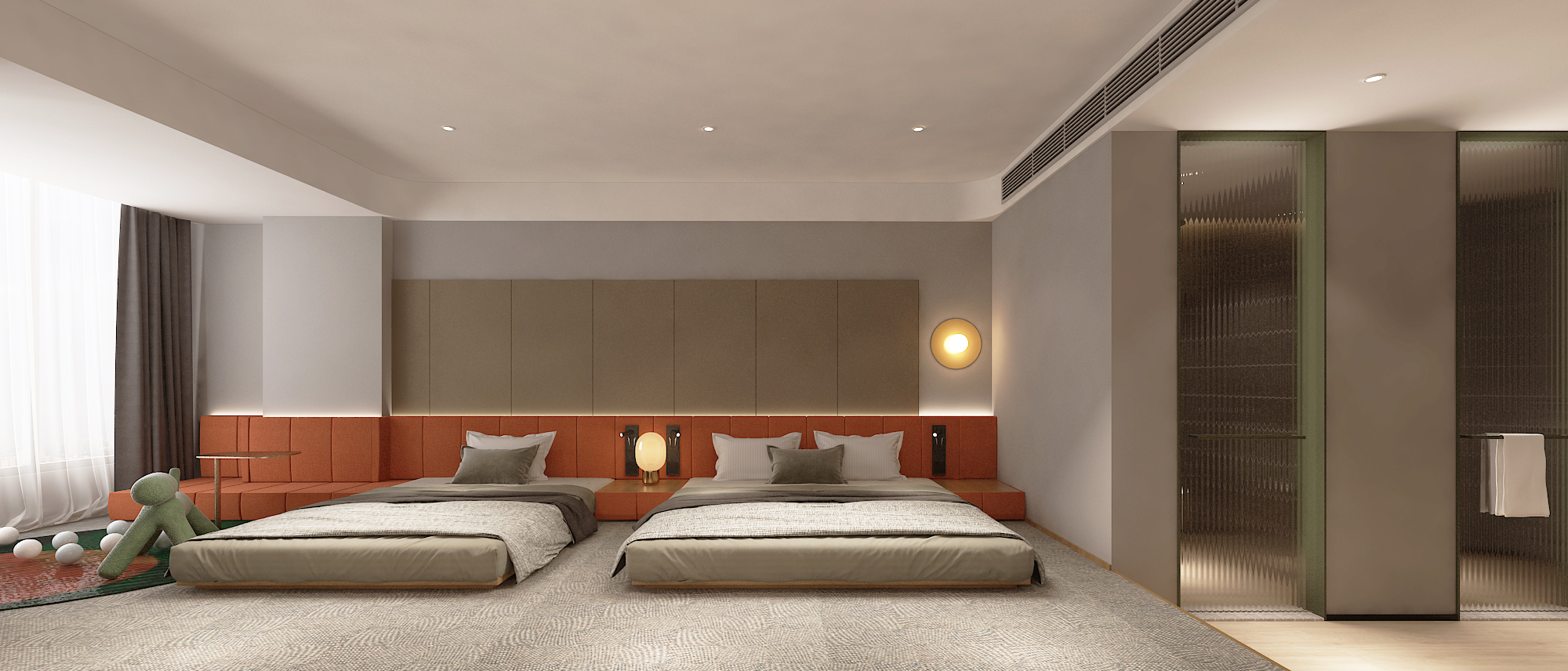 兰·亲子房（舒适榻榻米床垫+简约小狗小童椅+小童洗漱用品）