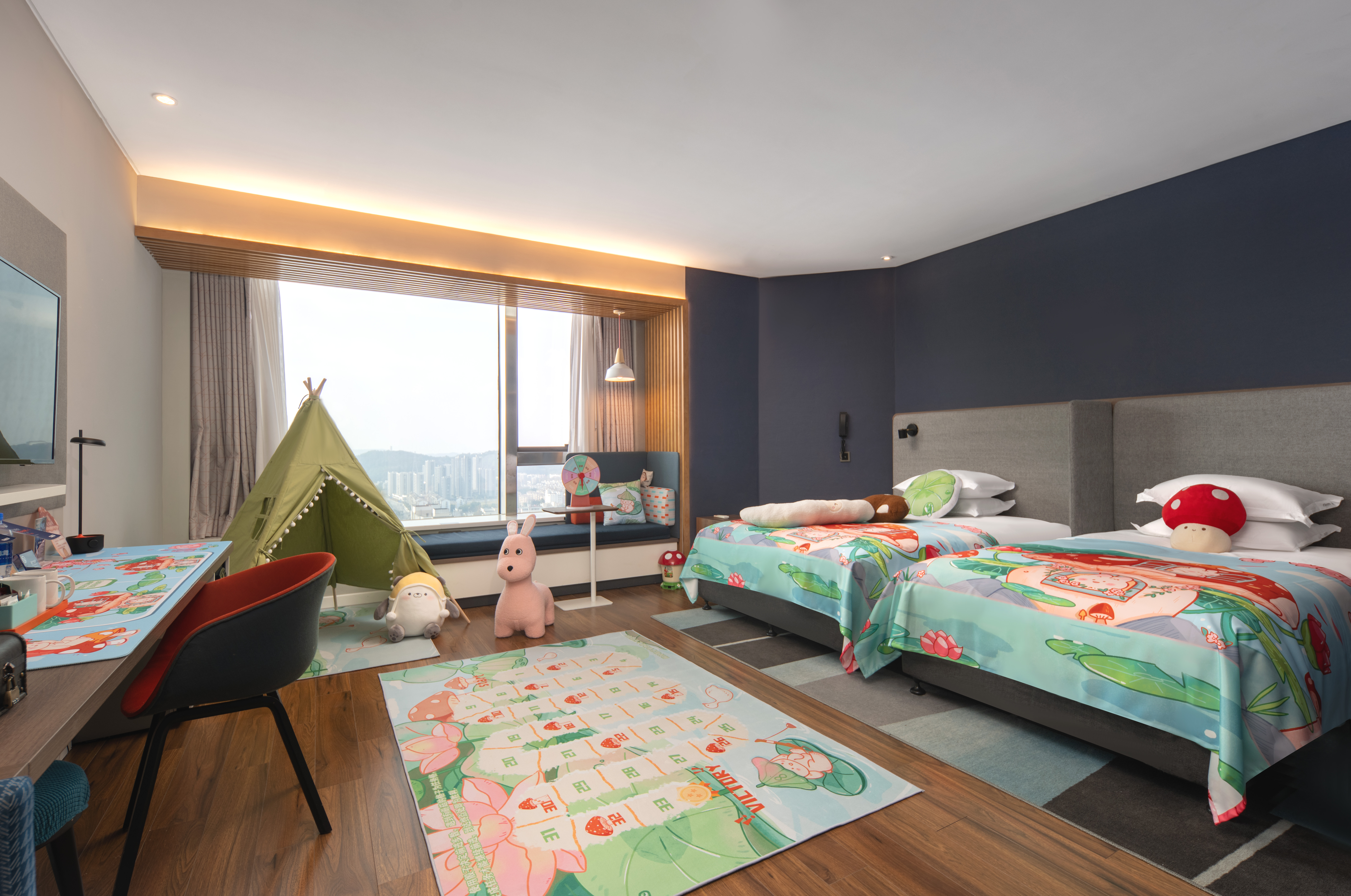 童話蘑菇城主題海景親子房