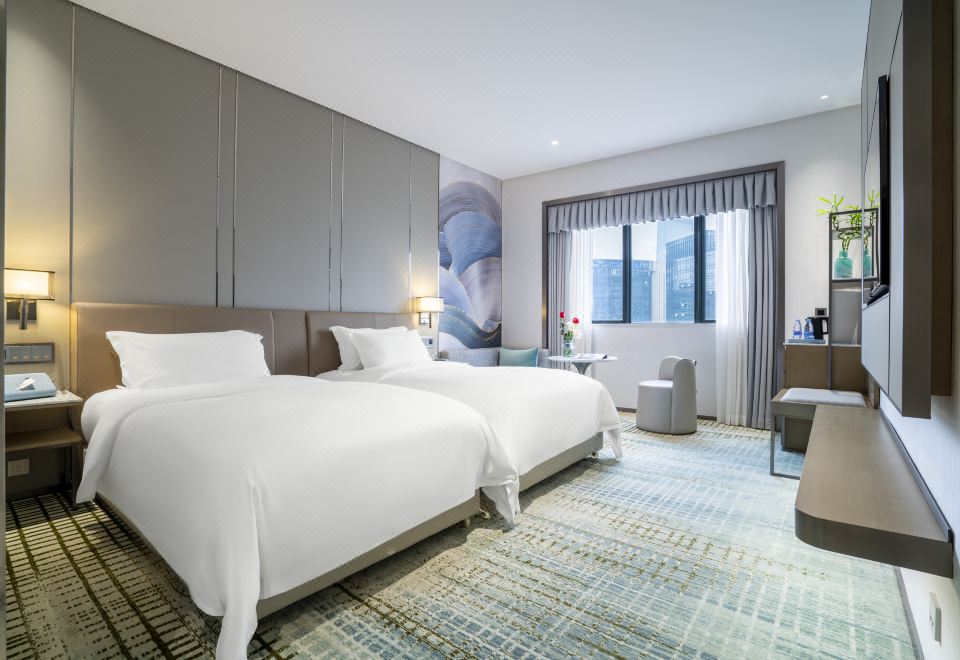 高級雙床房（冰箱+簡約商務風）