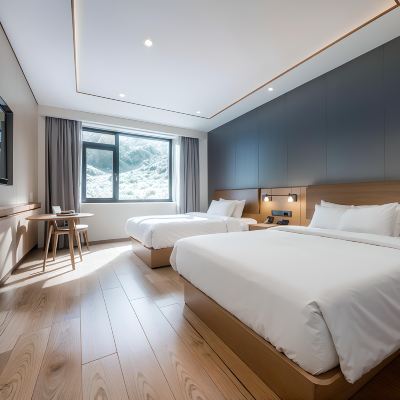 青山 · 隱 | 180°觀景雙床房（依山伴林Natural氧吧景觀+全屋智控+高定版零壓深睡床墊+80S防蟎抑菌親膚布草+乾濕分離） 藝龍安悅飯店（黃山風景區南大門換乘中心店）優惠