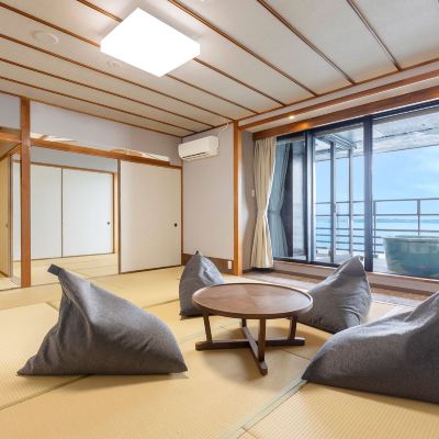 【禁煙】スーペリア露天風呂付和室2間 シャワーのみ 湯快リゾート 和倉温泉 金波荘 クーポン