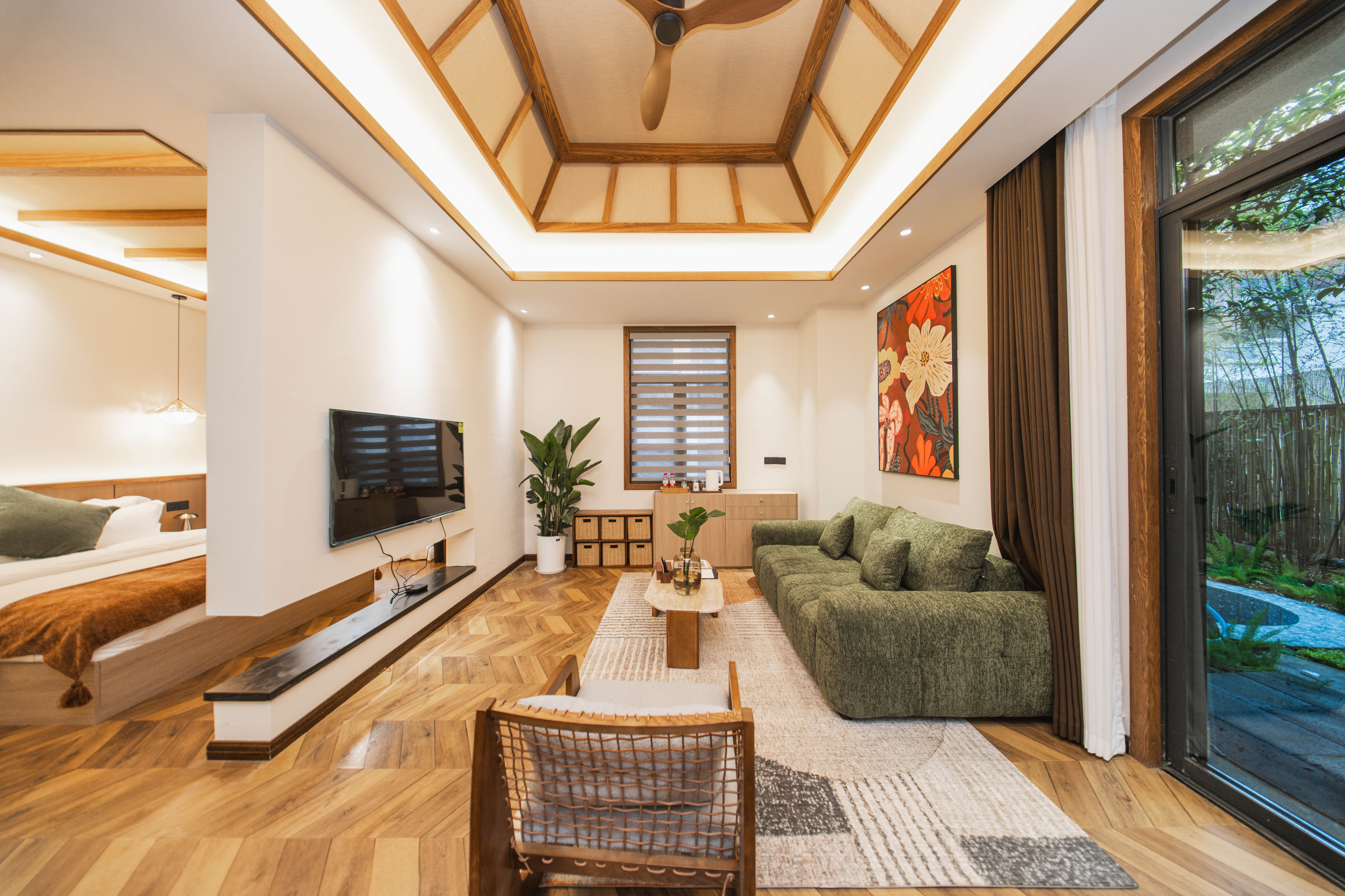 栖峦·谧境私汤大床房「庭院私汤+无限放水+东南亚风」