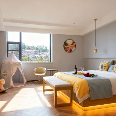 行政親子主題房[超大床墊•電動窗簾•孩童用具•舒靜眠] 柏高飯店（廣州北站花城路地鐵站店）優惠