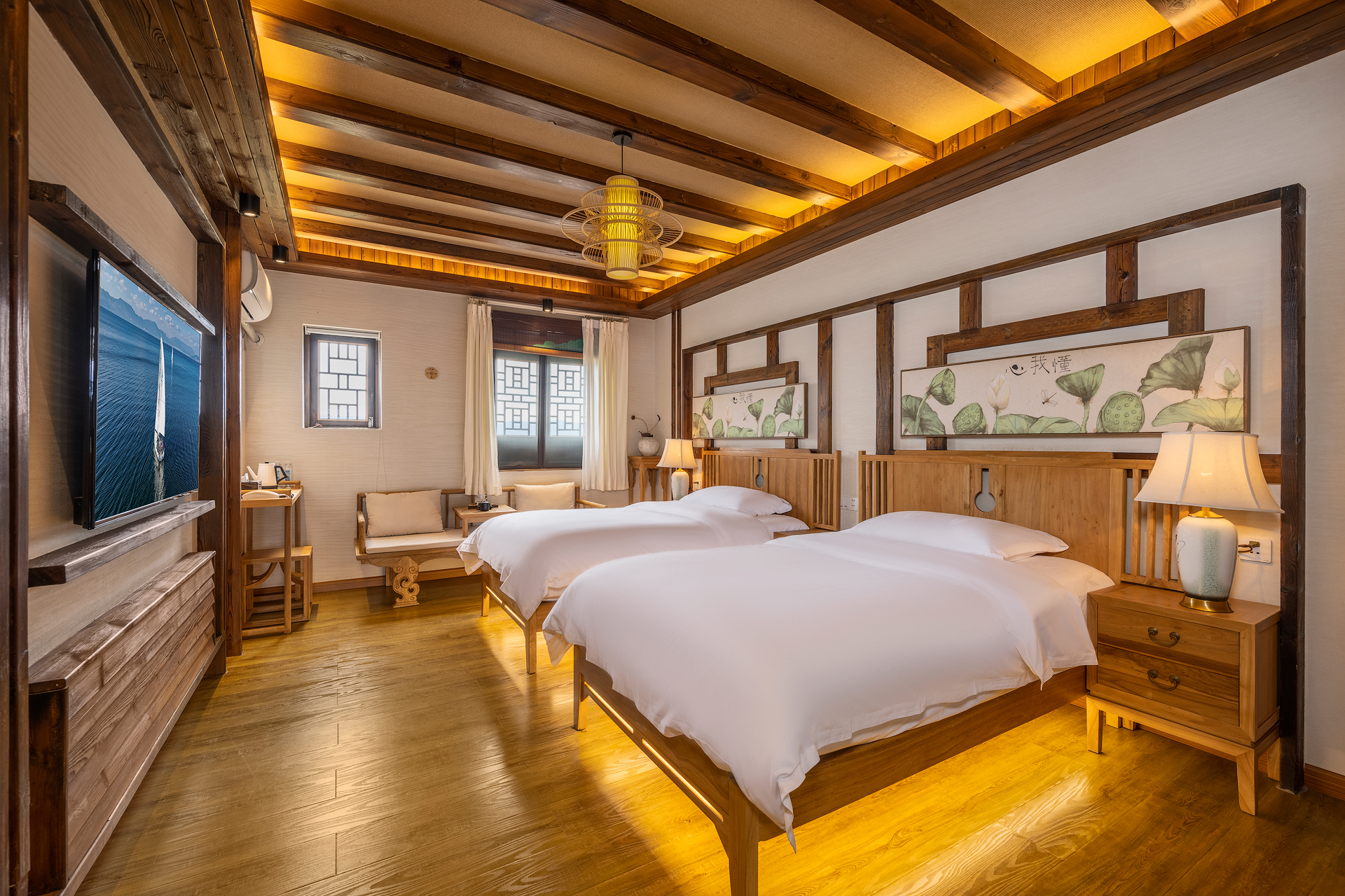 Bo Lian Chen Inn荷塘禅意双床房