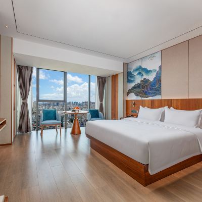 悦享大床房（全景落地窗+俯暾瓊台夜景+智能投屏） 荷泰酒店（海口紅城湖店）優惠