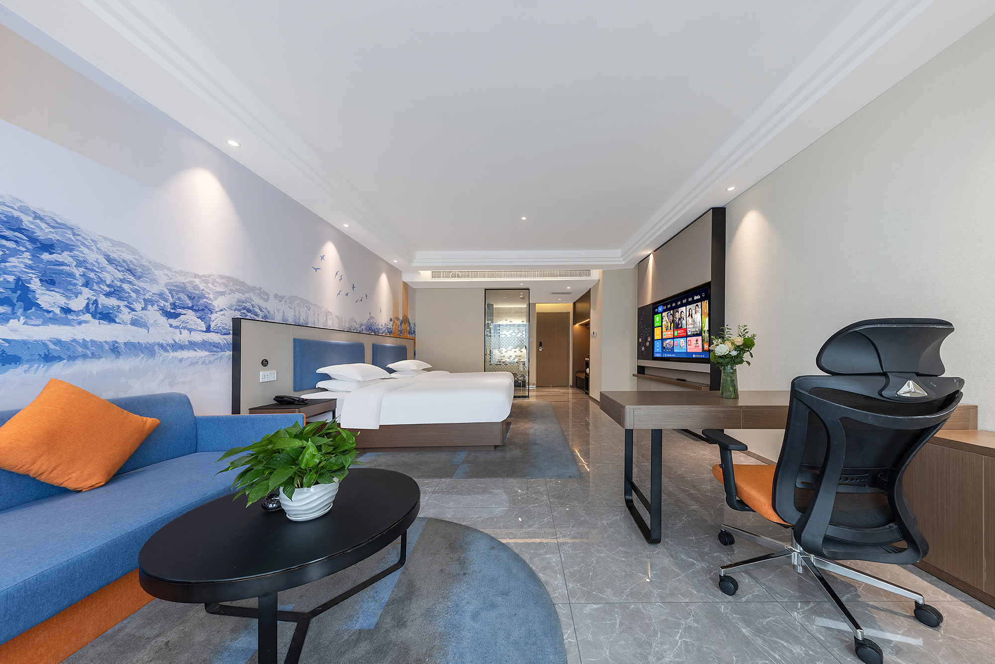 等云·观澜高级双床房[4层隔音+地标景观+零压床垫]