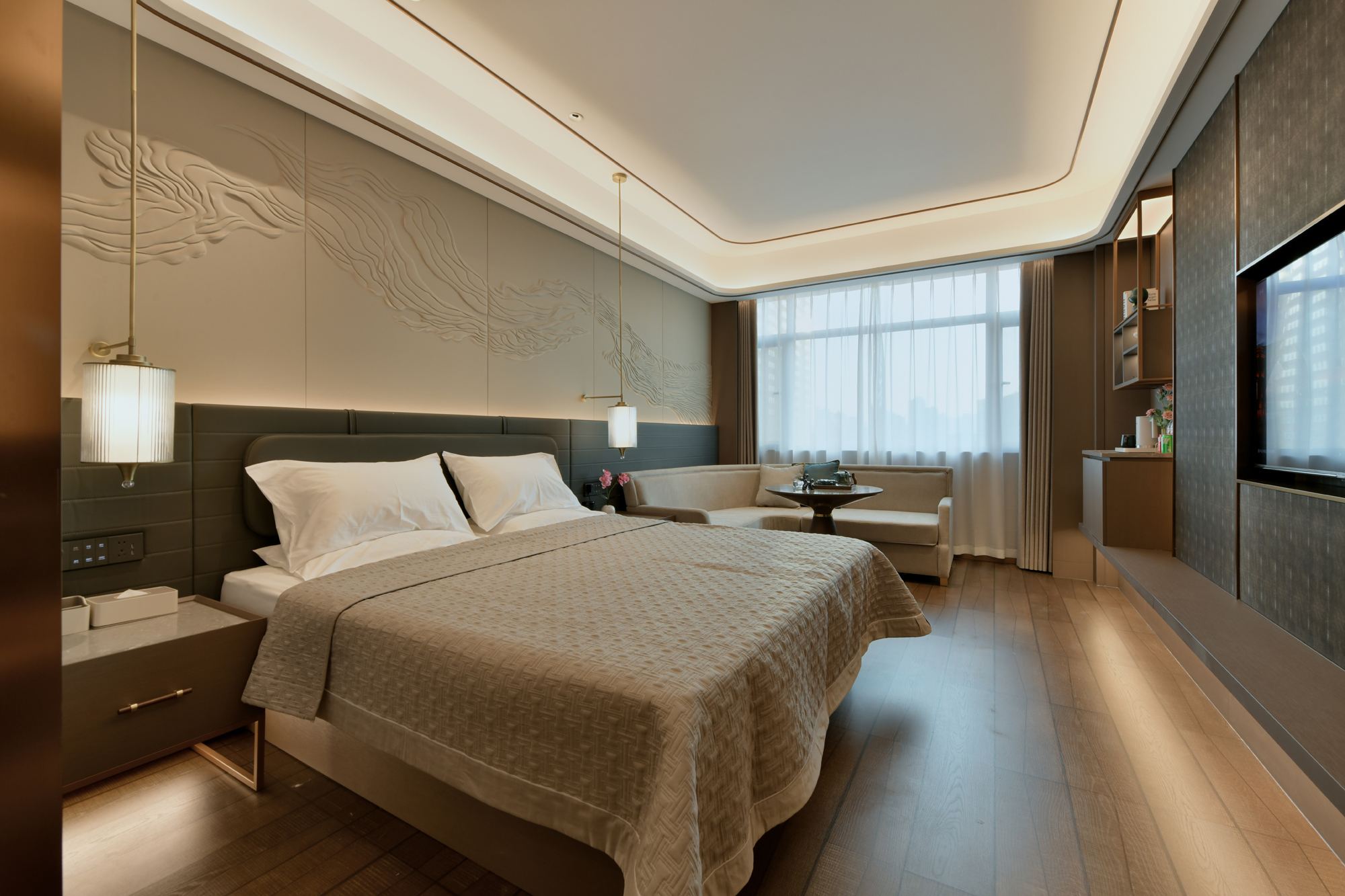 Melodic Elegance Elite Double Bed Room (Smart Home + Quiet Comfort + Mini Fridge + Negative Ion Hair Dryer)