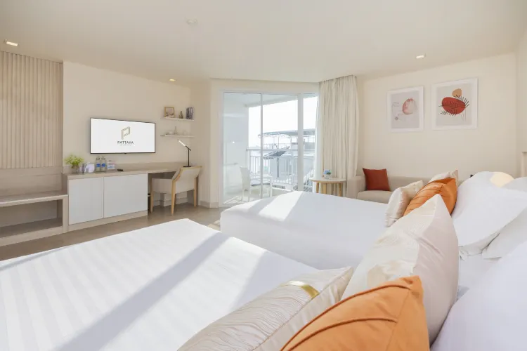 ห้องดีลักซ์เตียงคู่ วิวทะเล