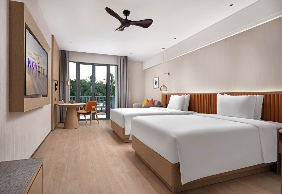 豪華花園海景雙床房（獨立觀海陽台+小冰箱）