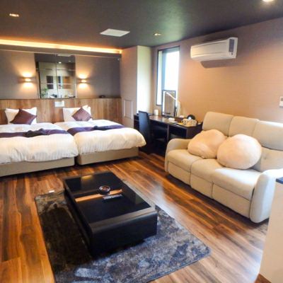 和モダン洋室半露天風呂付《22平米＋「専用半露天風呂スペース」5平米》 リブマックスリゾート安芸 宮浜温泉 クーポン