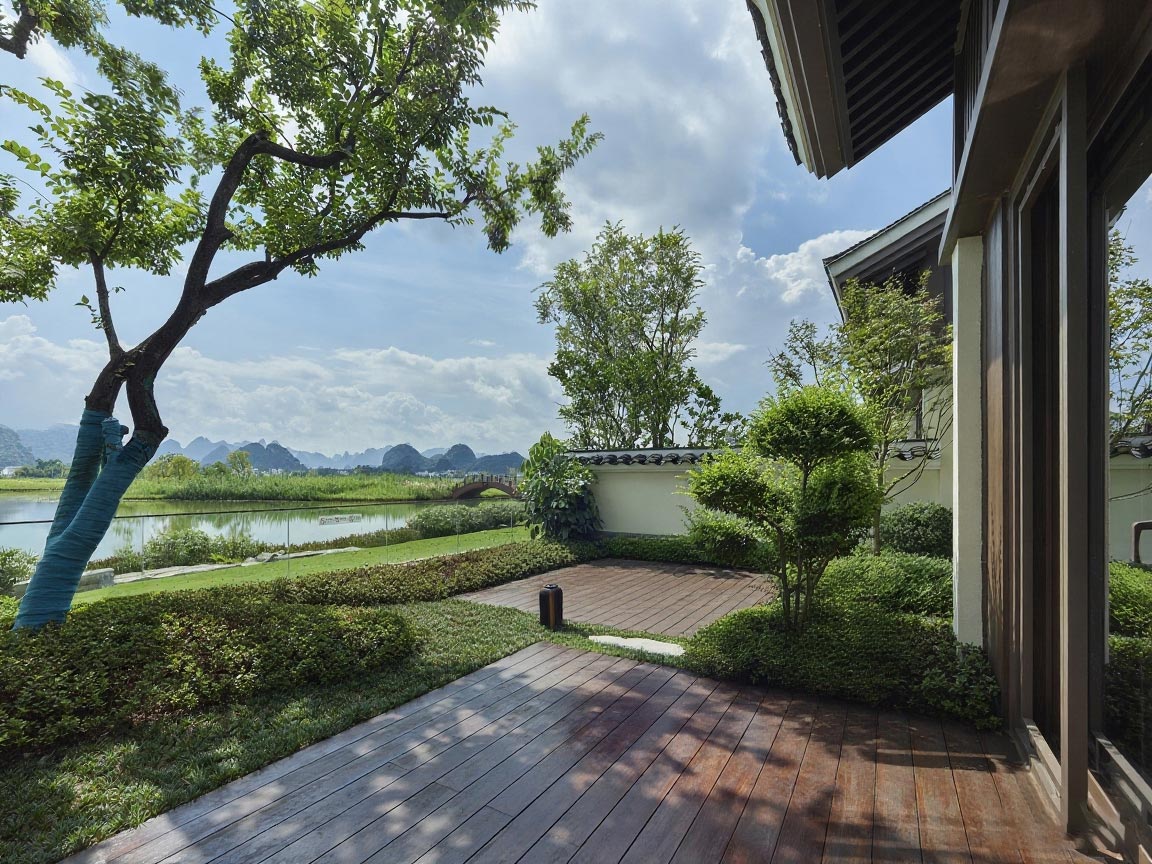 湖景庭院露台双床单卧别墅