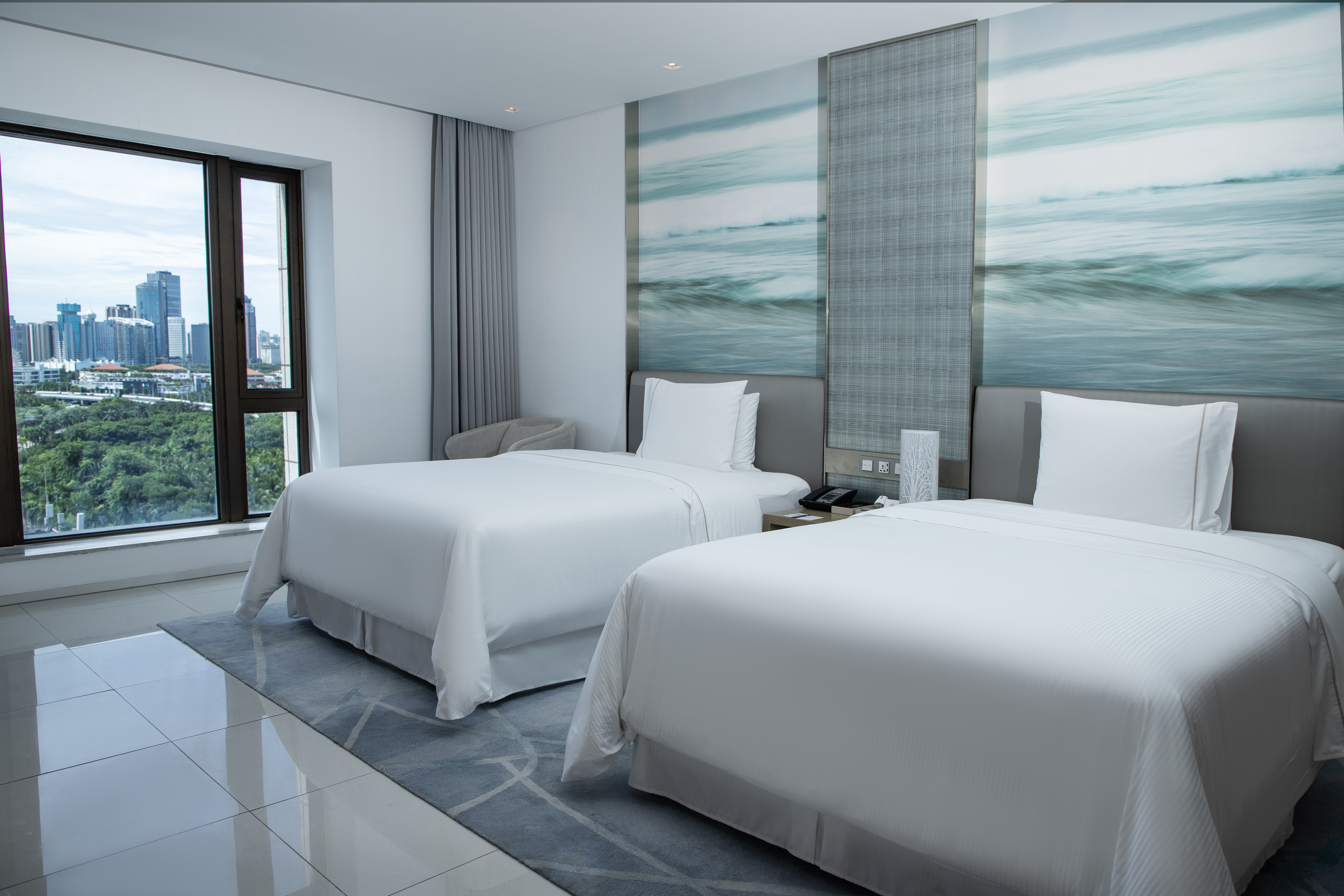 湾景双床房-观海口湾畔