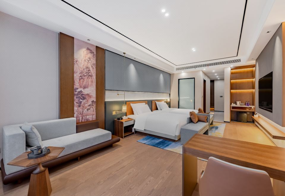 1號樓行政雙床房（山景秋色+智能客控+75寸投屏電視）