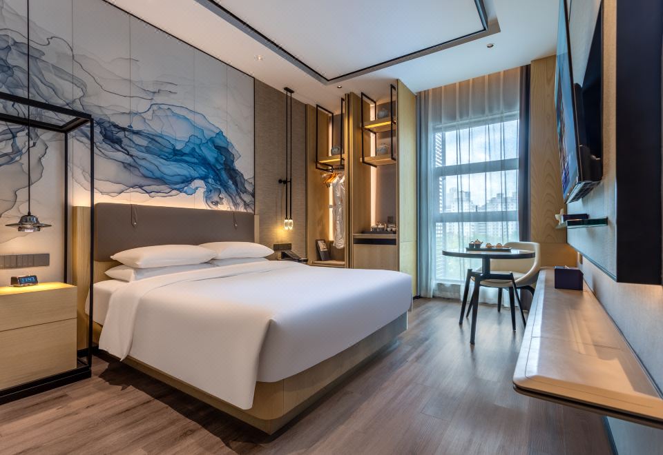Yunhe Yebo Hotel (Shanghai Hongqiao Hub National Exhibition Center)Elegant Queen Room (Mobile Screen Casting + Mini Fridge + Bluetooth Speaker)