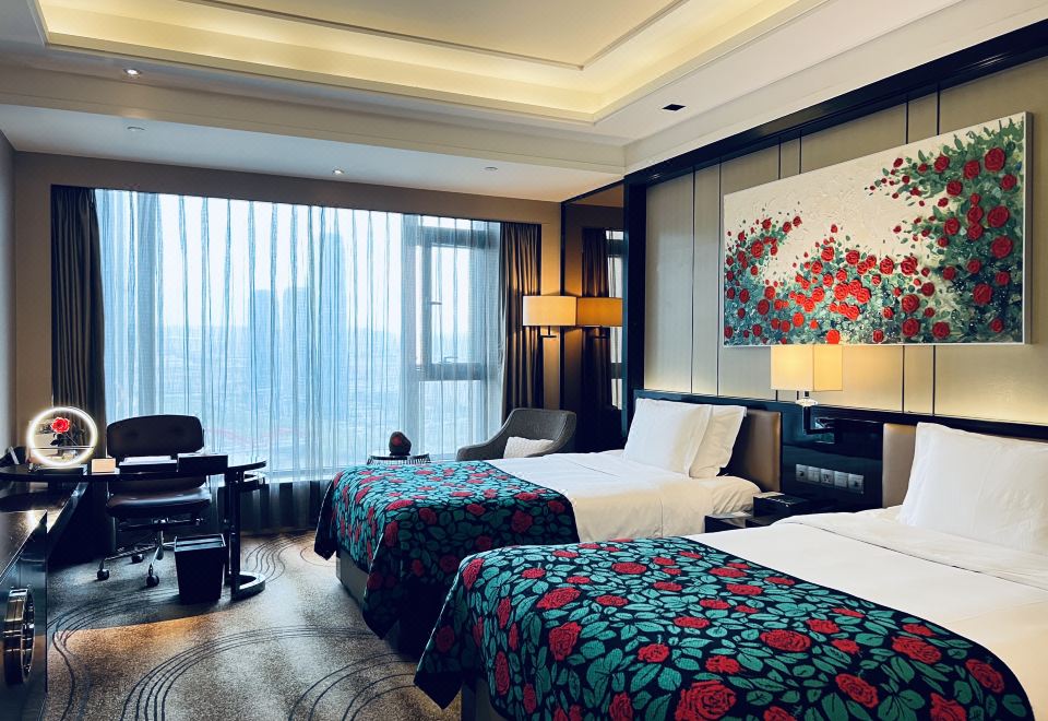 玫瑰主题行政双床房