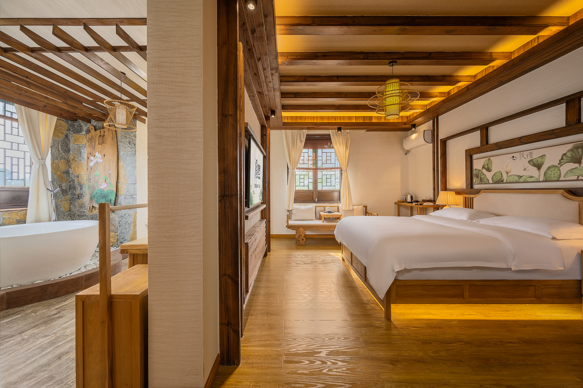 Bo Lian Chen Inn花海亲子浴缸套房