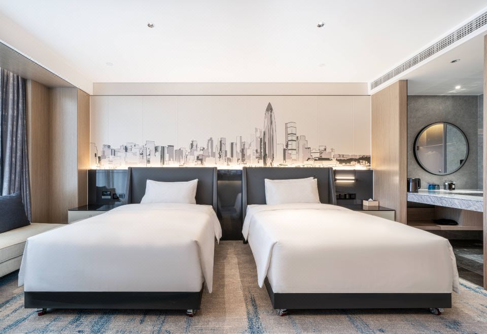 健康睡眠森林氧吧双床房（智能客控+有氧机+落地玻璃+乾湿分区）