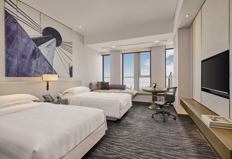 行政城市景观双床房丨俯瞰天津衞丨舒适观景贵妃榻