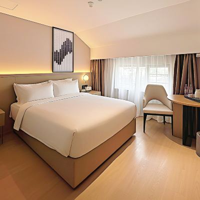 雅緻大床房 麗楓酒店（珠海拱北口岸廣場輕軌總站店）優惠