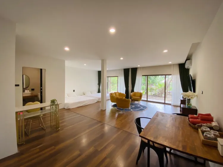 ห้องสำหรับครอบครัวพร้อมวิวสวน