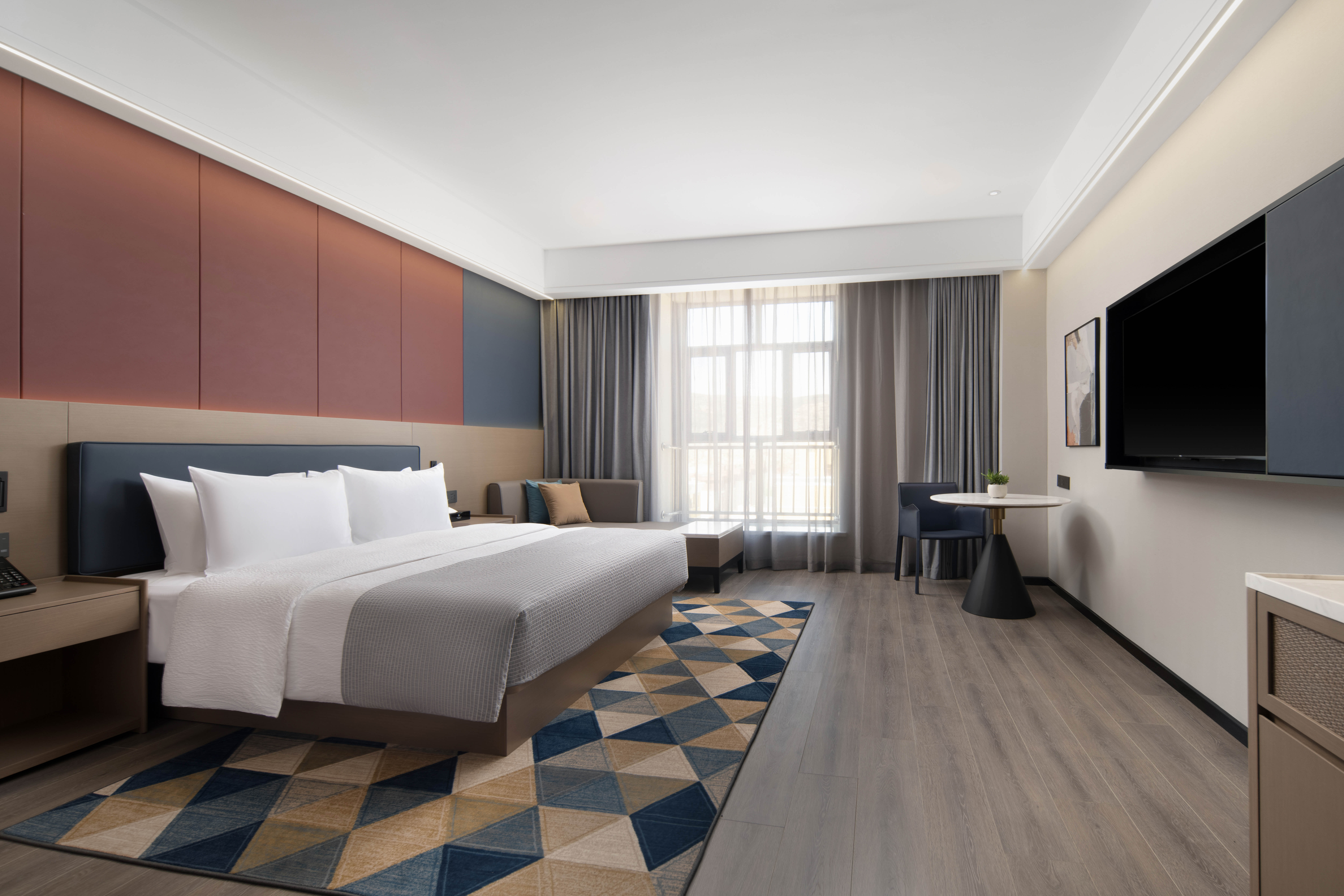 高级豪华大床房（景观落地窗+小冰箱+金可儿床垫+Acca Kappa洗护用品）