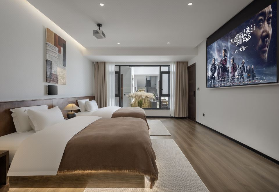 Starry Smart Projection Twin Room With Floor Heating, Oxygen Supply, Humidifier, Goose Down Duvet, And Revlon Hair Dryer