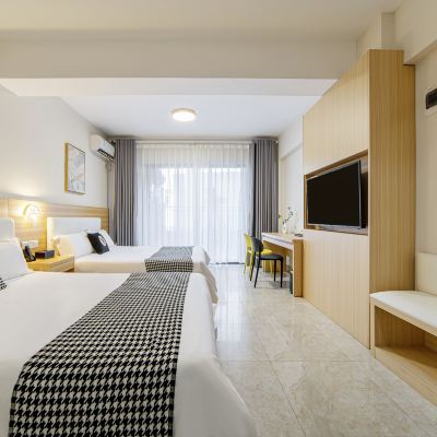 休閑露台大雙床房 珠海外伶仃島海島時光休閑度假公寓優惠