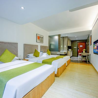 高級三人房（城市景觀+寬敞舒適） 廣州天美酒店公寓（廣州太古滙石牌橋地鐵站店）優惠