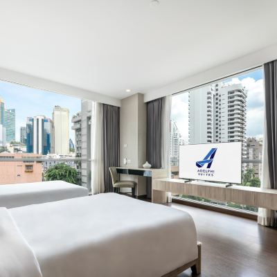 雙床一室公寓 曼谷阿德菲套房飯店優惠