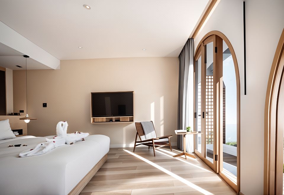 原来是你|私汤温泉大床房+智能+阳台+地暖+哈士奇冰吧