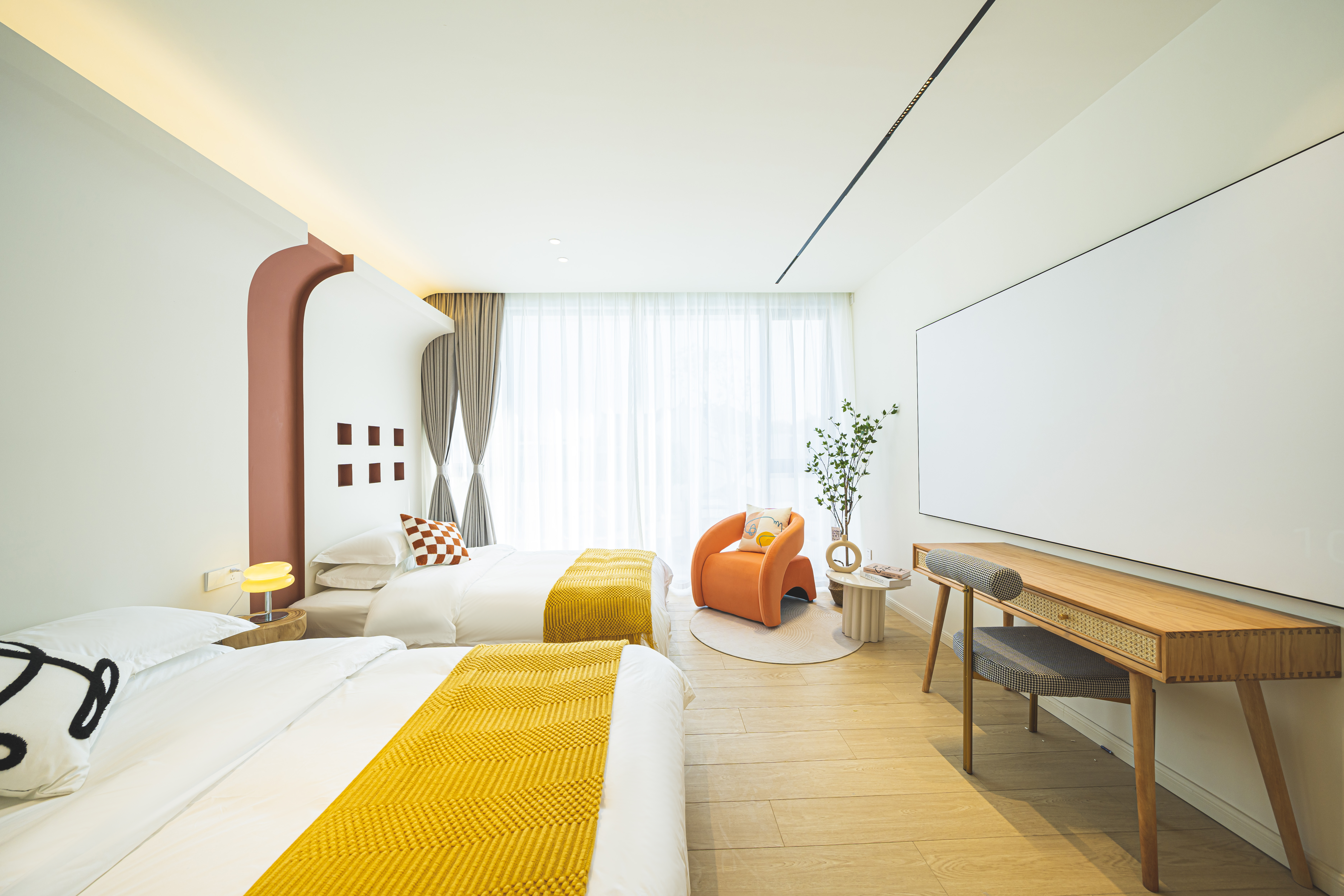 一抹晚夏景观双床房