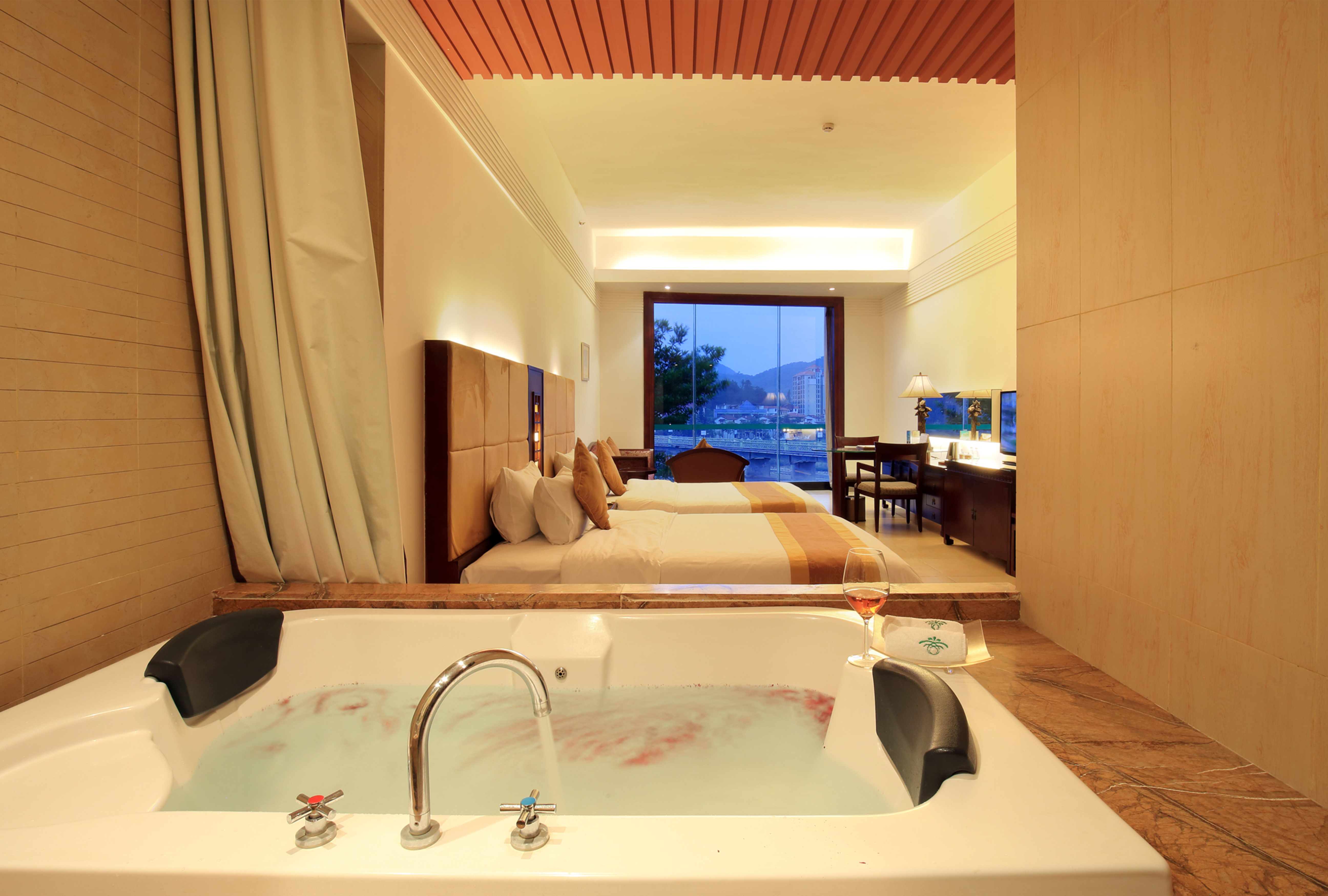 河景双床房|独立温泉池