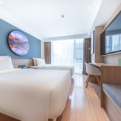 舒適雙床房（普蘭特床墊+裸棉床品+小冰箱） 成都高新西區電子科技大學亞朵輕居飯店優惠