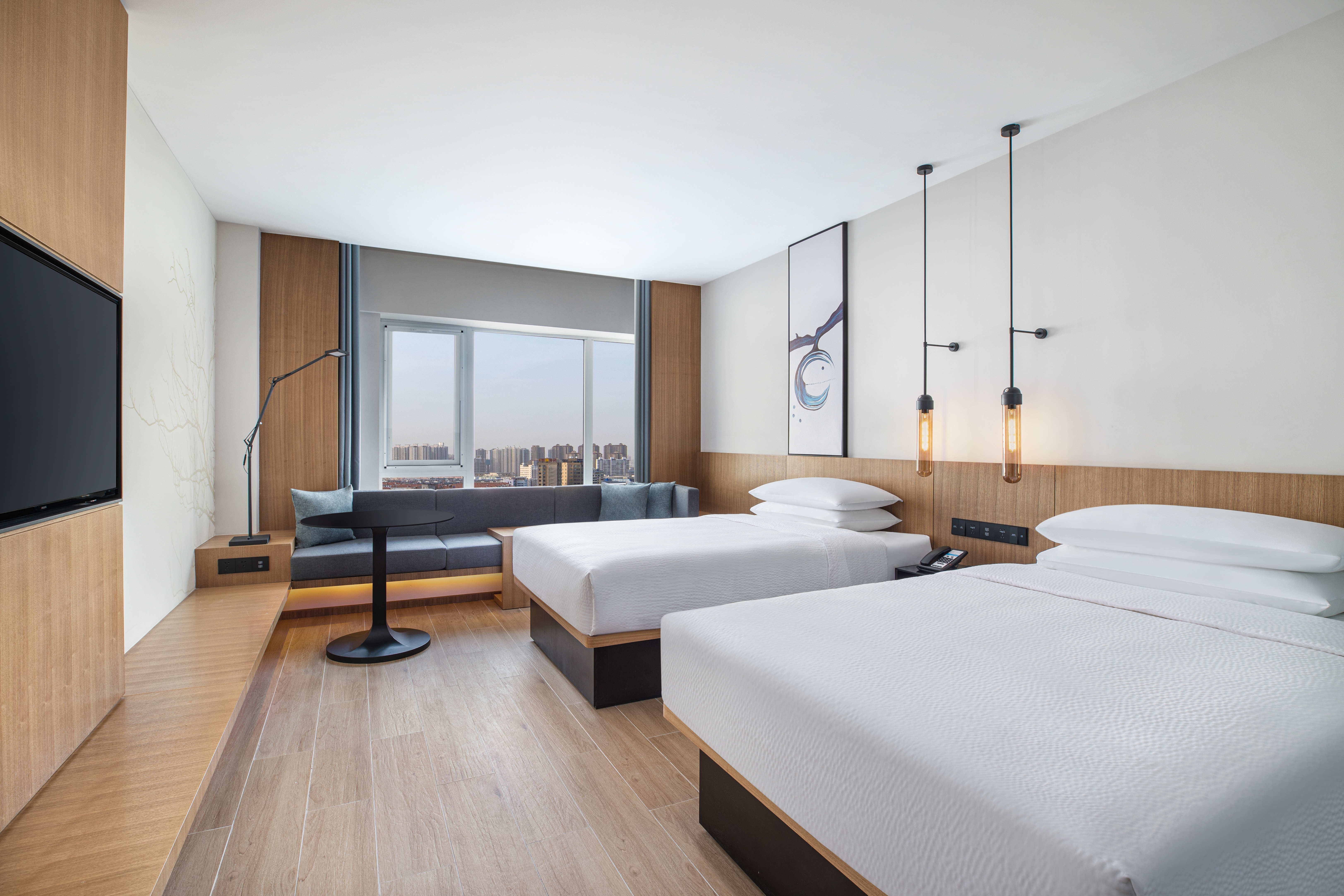 高级双床房（舒达Serta床垫、华夫格Waffle床品、华夫格Waffle浴袍、冰箱）